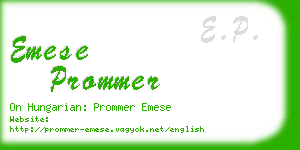 emese prommer business card